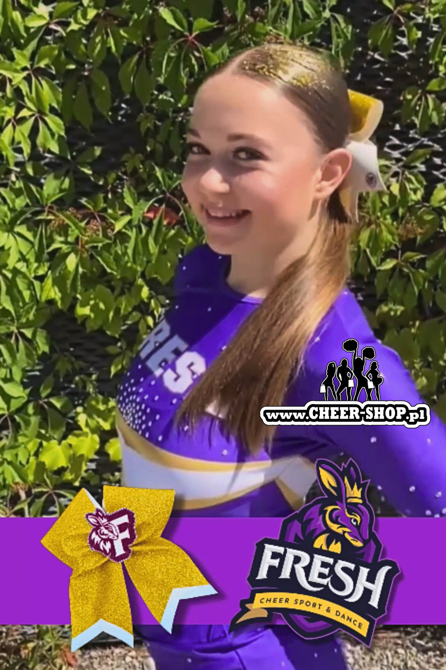 FRESH Golden Rabbits, personalizowana kokarda 3D, środek 3D, kokarda dla cheerleaderek, cheer bow, 3D bow, 3D center, professional bow, bows for cheerleaders