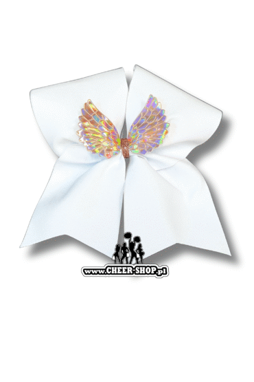 kokarda angel, angel bow, cheer bow, professional bow, kokarda profesjonalna, kokarda dla cheerleaderek, kokarda ze skrzydłami, bow with wings