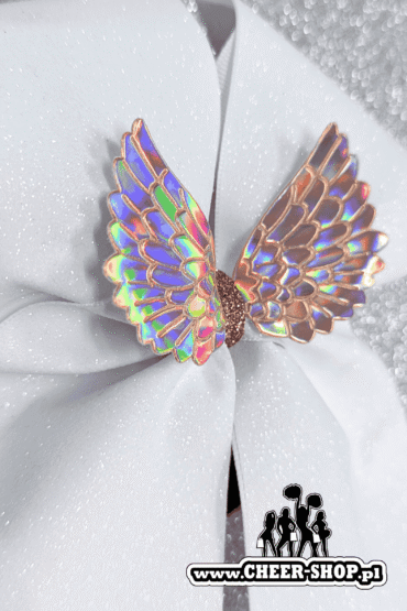 kokarda angel, angel bow, cheer bow, professional bow, kokarda profesjonalna, kokarda dla cheerleaderek, wings, skrzydła