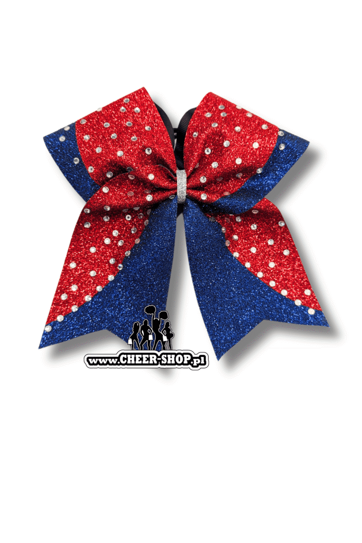 kokarda plotterowa fala dwukolorowa, profesjonalna kokarda do włosów dl cheerleaderek, professional cheer bow