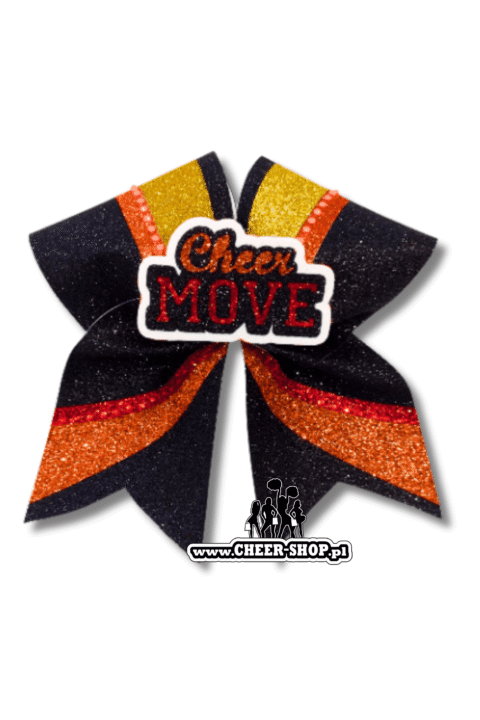 Kokarda Scale, profesjonalna kokarda dla cheerleaderek, professional bow, cheer bow, kokarda z dżetami, kokarda z cyrkoniami, środek 3D, 3D center, gold bow, custom made bow, cheer move academy