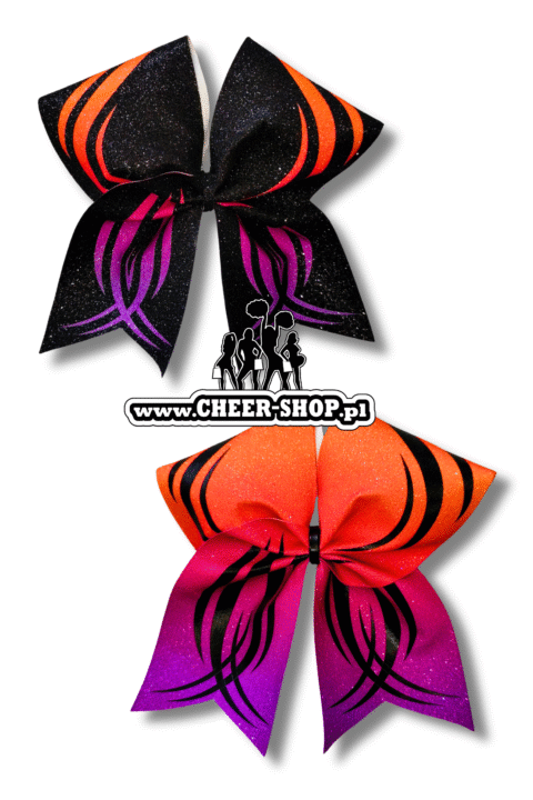 Kokarda Tribal, profesjonalna kokarda dla cheerleaderek, professional bow, cheer bow, kokarda z dżetami, kokarda z cyrkoniami, tribal bow, gradient bow