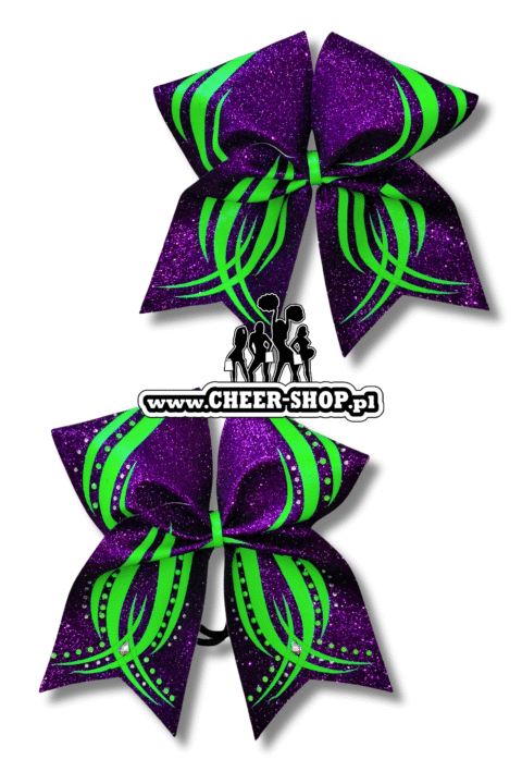 Kokarda Tribal, profesjonalna kokarda dla cheerleaderek, professional bow, cheer bow, kokarda z dżetami, kokarda z cyrkoniami, tribal bow, toxic bow, toxic pattern