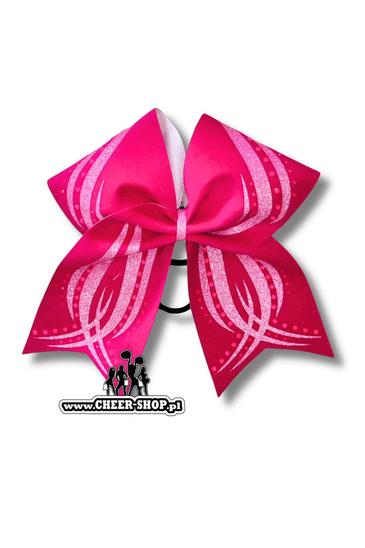 Kokarda Tribal, profesjonalna kokarda dla cheerleaderek, professional bow, cheer bow, kokarda z dżetami, tribal bow, matte bow, glitter bow, pink bow, barbie bow, righstones bow