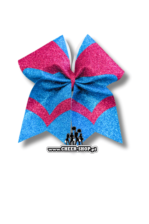 kokarda grand champion, cheer kokarda cheer bow, kokarda dla cheerleaderki, kokarda level 7, niebiesko różowa kokarda