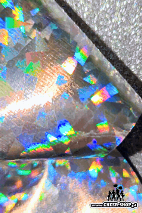kokarda iced glass, kokarda metaliczna, kokarda holo, srebrna kokarda cheer kokarda profesjonalna kokarda, cheer bow