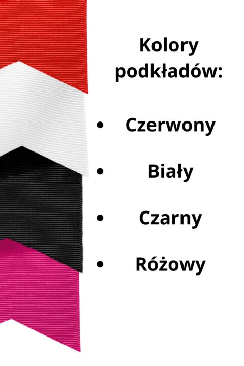 kolory podkładów, kolory wstążek kokarda odblaskowa reflective white