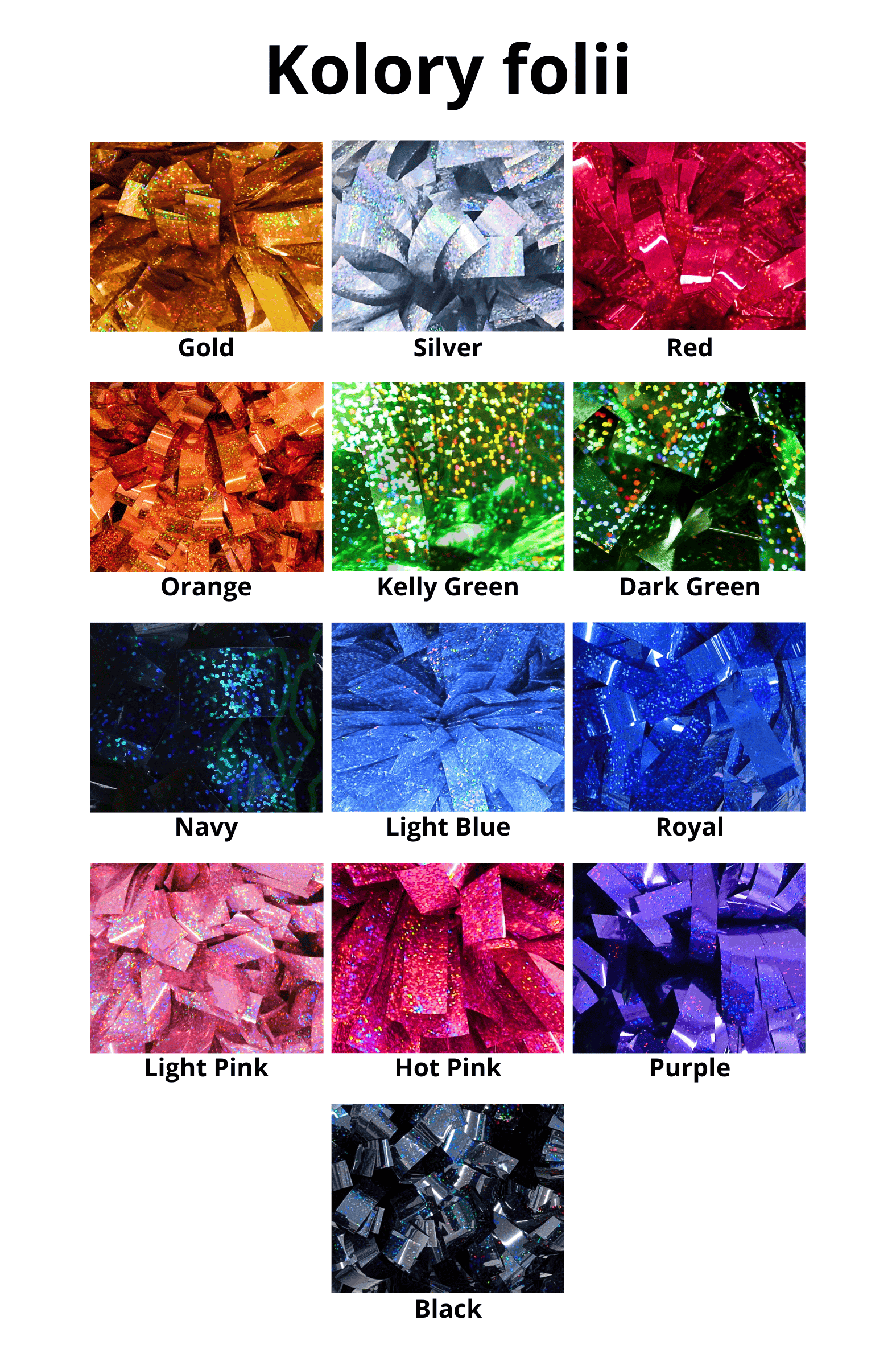 kolory pomponów holo, pomponów hologramowych, różowe pompony, niebieskie pompony, srebrne pompony, czarne pompony, białe pompony, fioletowe pompony, złote pompony