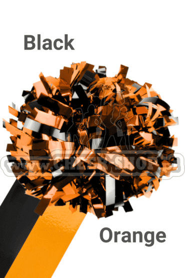 pompon mix metallic black orange