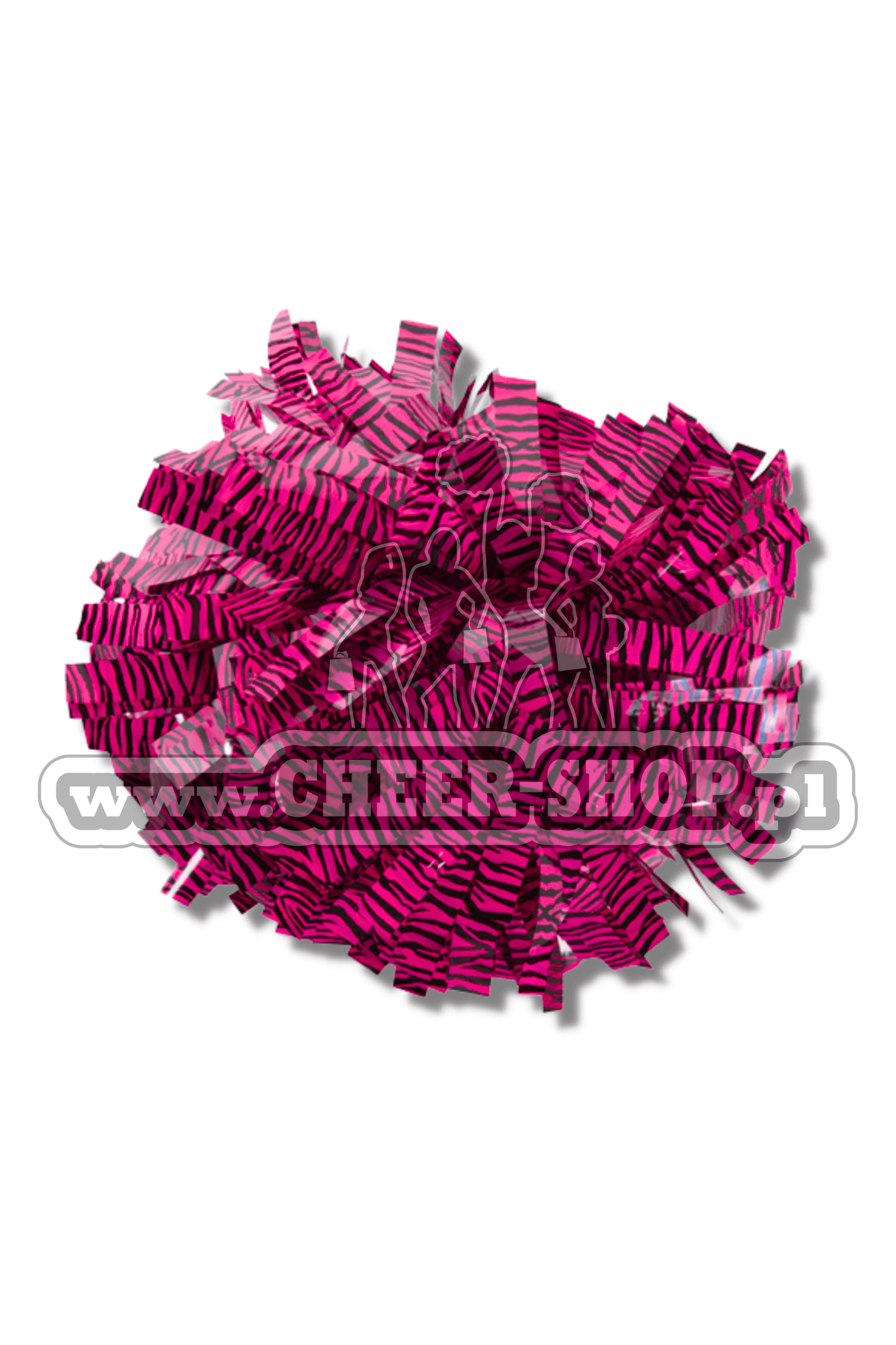 pompon zebra czarno różowy