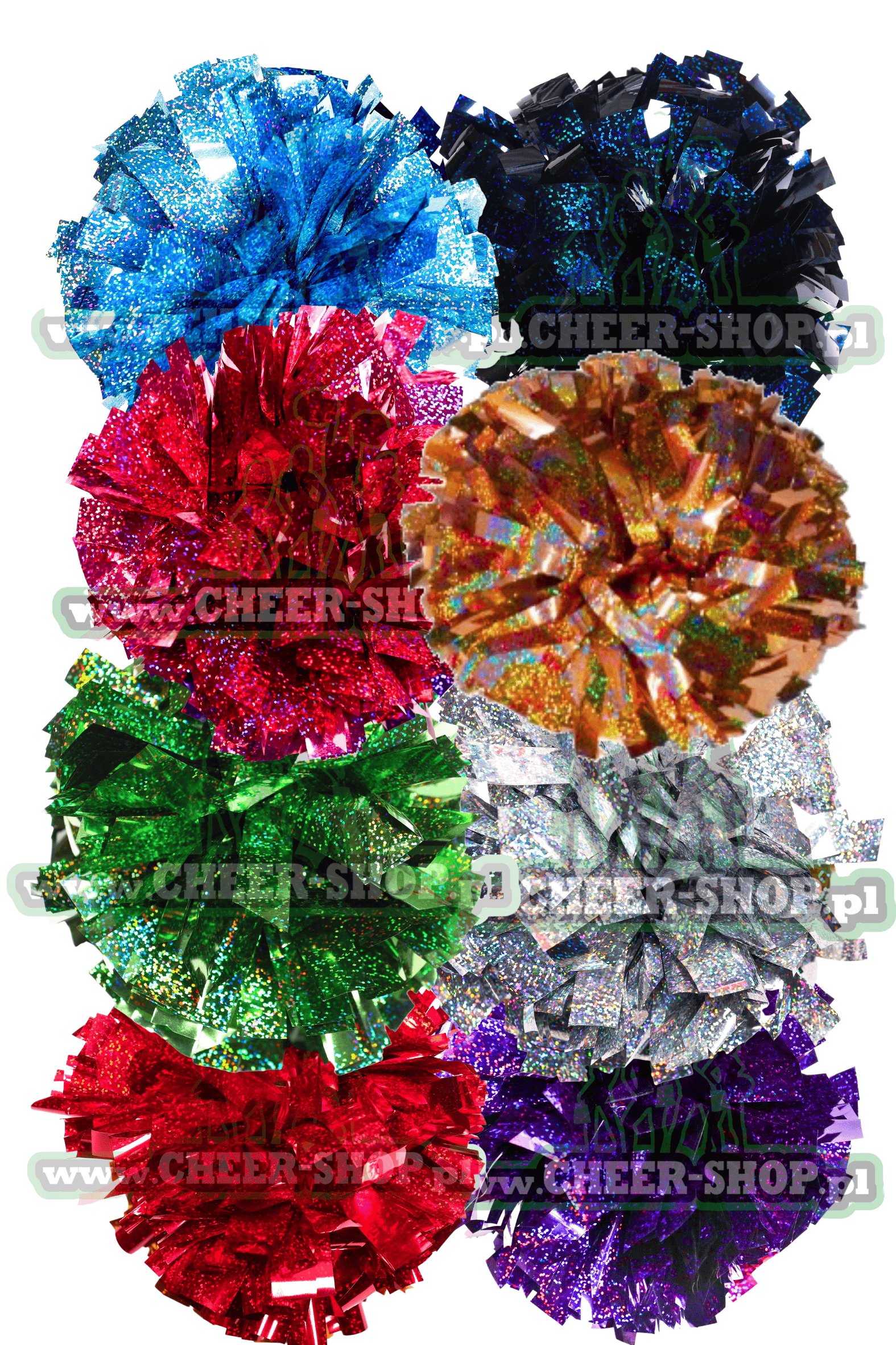pompony hologram, pompony holograficzne, pompony hologramowe, profesjonalne pompony dla cheerleaderek