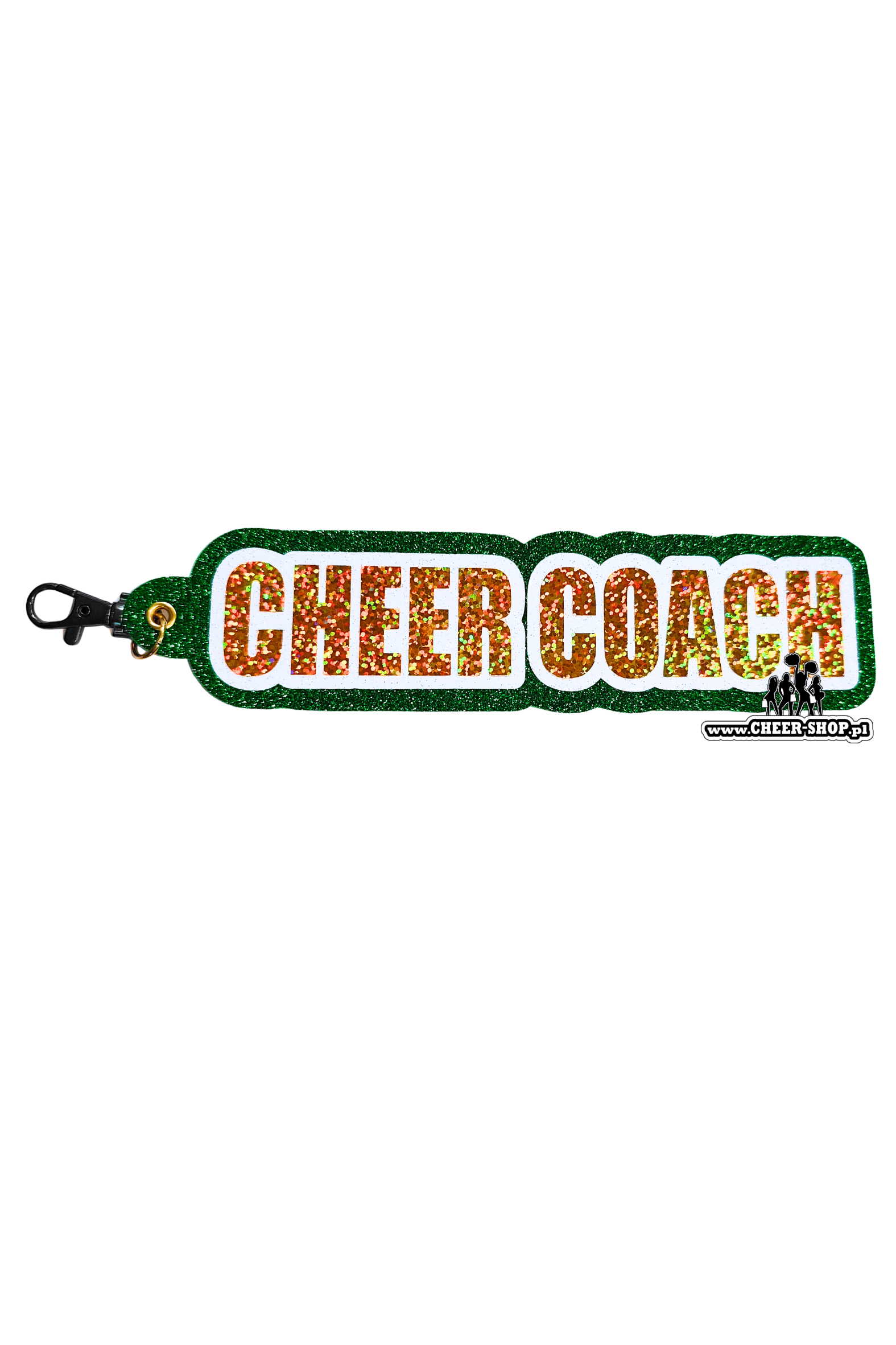 giga brelok cheer coach, duży brelok, brelok do plecaka, breloczek dla cheerleaderki, keychain cheer coach, brelok dla trenerki, brelok dla trenera ziel2