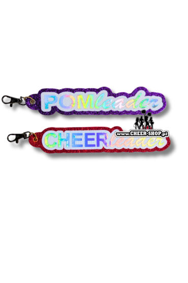 giga brelok cheerleader pomleader, duży brelok, brelok do plecaka, breloczek dla cheerleaderki, keychain pomleader cheerleader, brelok laser, brelok dla cheerleaders