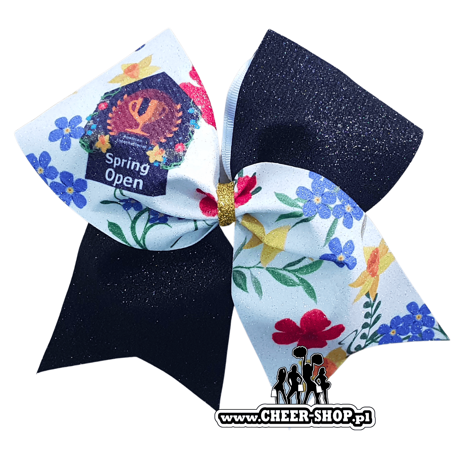 Brokatowa kokarda z twoim nadrukiem, personalizowana kokarda, customized bow, yours bow, cheer bow, bow for cheerleaders, professional bow, profesjonalna kokarda dla cheerleaderek, austria occv 2022