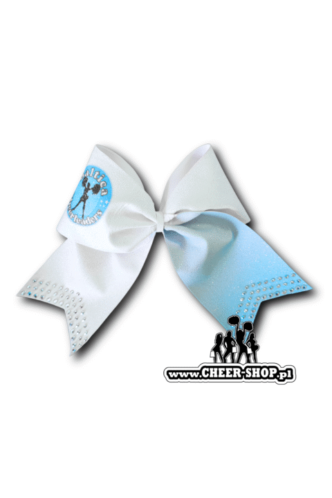 Brokatowa kokarda z twoim nadrukiem, personalizowana kokarda, customized bow, yours bow, cheer bow, bow for cheerleaders, professional bow, profesjonalna kokarda dla cheerleaderek baltica cheerleaders