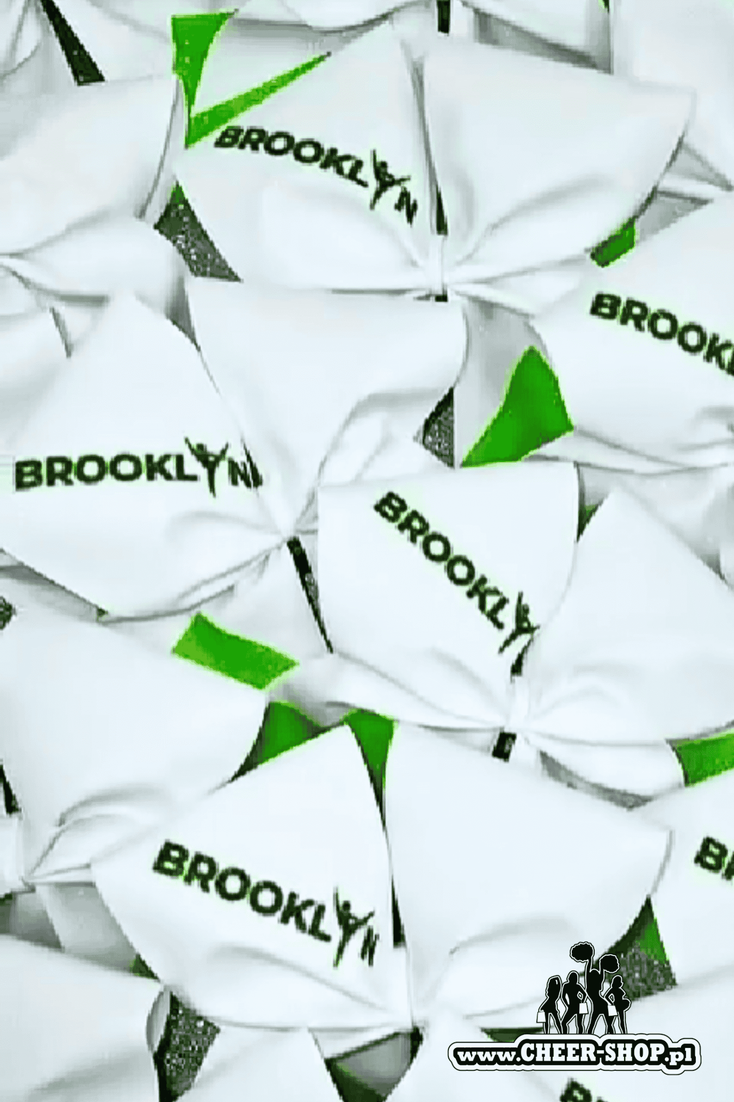 Brokatowa kokarda z twoim nadrukiem, personalizowana kokarda, customized bow, yours bow, cheer bow, bow for cheerleaders, professional bow, profesjonalna kokarda dla cheerleaderek brooklyn