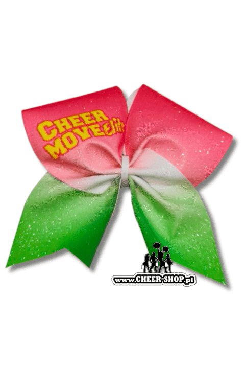 Brokatowa kokarda z twoim nadrukiem, personalizowana kokarda, customized bow, yours bow, cheer bow, bow for cheerleaders, professional bow, profesjonalna kokarda dla cheerleaderek cheer move