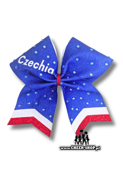 Brokatowa kokarda z twoim nadrukiem, personalizowana kokarda, customized bow, yours bow, cheer bow, bow for cheerleaders, professional bow, profesjonalna kokarda dla cheerleaderek czechia