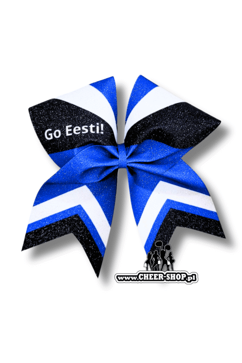 Brokatowa kokarda z twoim nadrukiem, personalizowana kokarda, customized bow, yours bow, cheer bow, bow for cheerleaders, professional bow, profesjonalna kokarda dla cheerleaderek, estonia