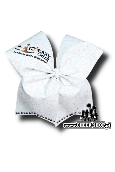 Brokatowa kokarda z twoim nadrukiem, personalizowana kokarda, customized bow, yours bow, cheer bow, bow for cheerleaders, professional bow, profesjonalna kokarda dla cheerleaderek, galaxy cheer