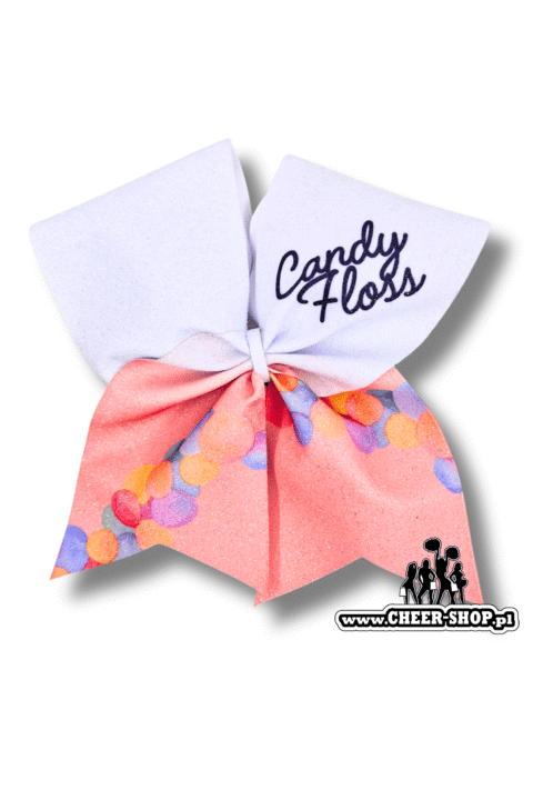 Brokatowa kokarda z twoim nadrukiem, personalizowana kokarda, customized bow, yours bow, cheer bow, bow for cheerleaders, professional bow, profesjonalna kokarda dla cheerleaderek irlandia candy