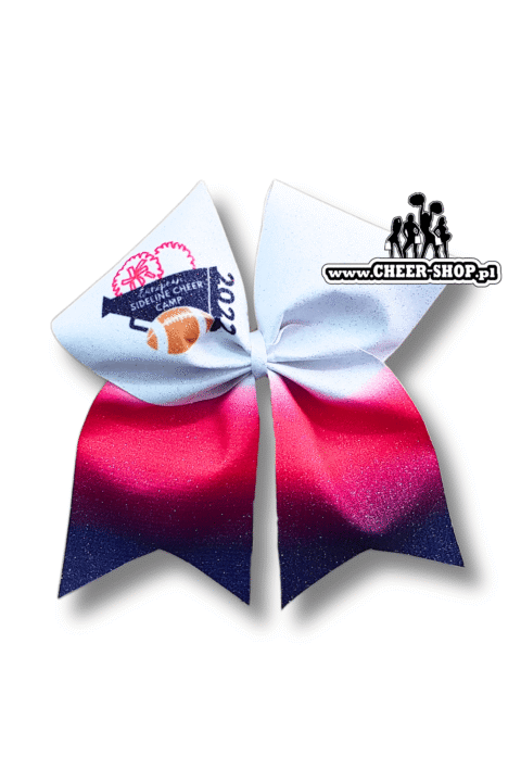 Brokatowa kokarda z twoim nadrukiem, personalizowana kokarda, customized bow, yours bow, cheer bow, bow for cheerleaders, professional bow, profesjonalna kokarda dla cheerleaderek, sideline cheer camp