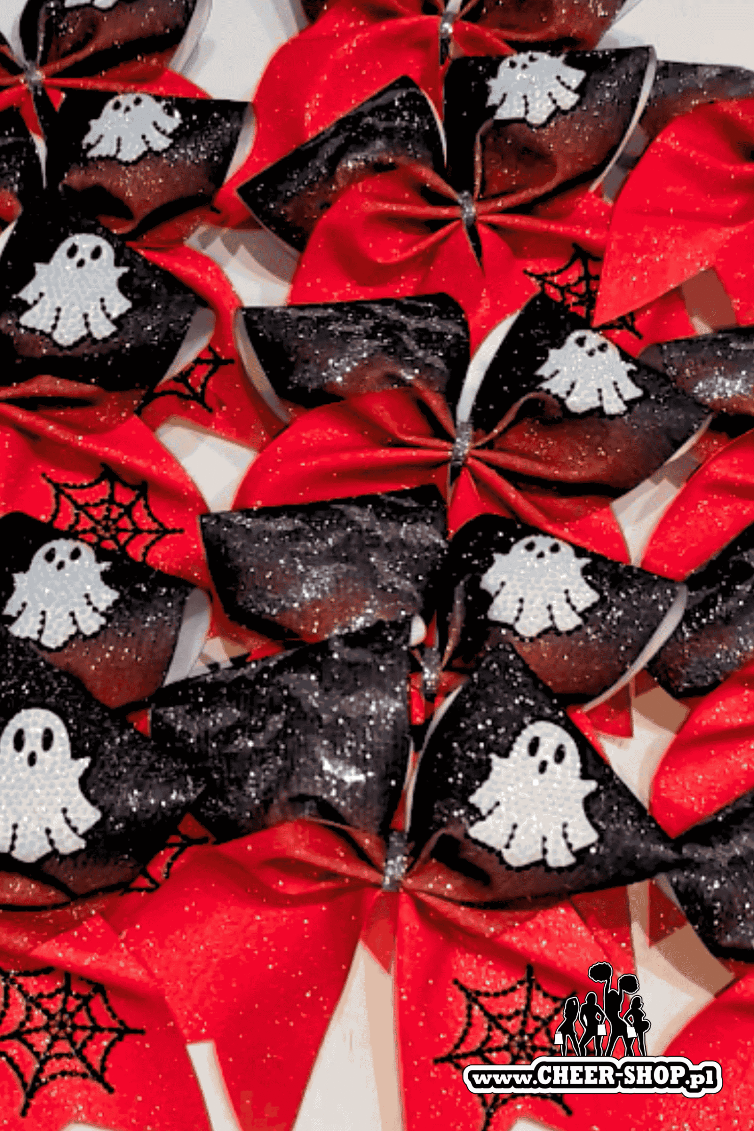 Brokatowa kokarda z twoim nadrukiem, personalizowana kokarda, customized bow, yours bow, cheer bow, bow for cheerleaders, professional bow, profesjonalna kokarda dla cheerleaderek speed stars halloween