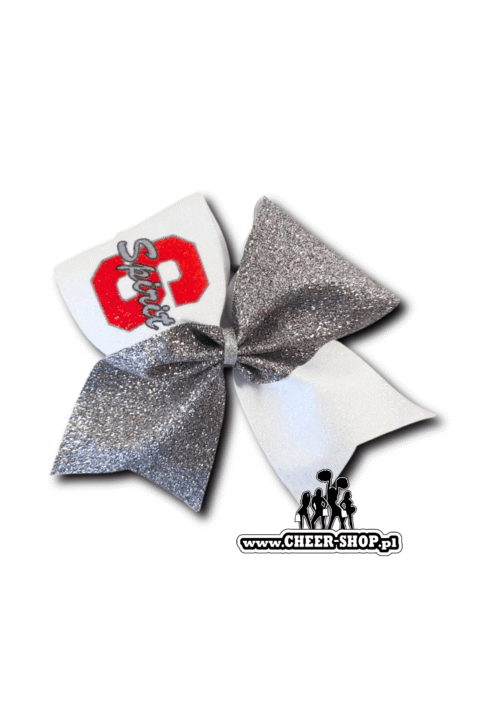 Brokatowa kokarda z twoim nadrukiem, personalizowana kokarda, customized bow, yours bow, cheer bow, bow for cheerleaders, professional bow, profesjonalna kokarda dla cheerleaderek, spirit cheer