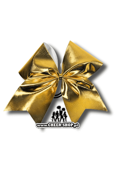 kokarda metaliczna złota, metallic cheer bow, metallic bows