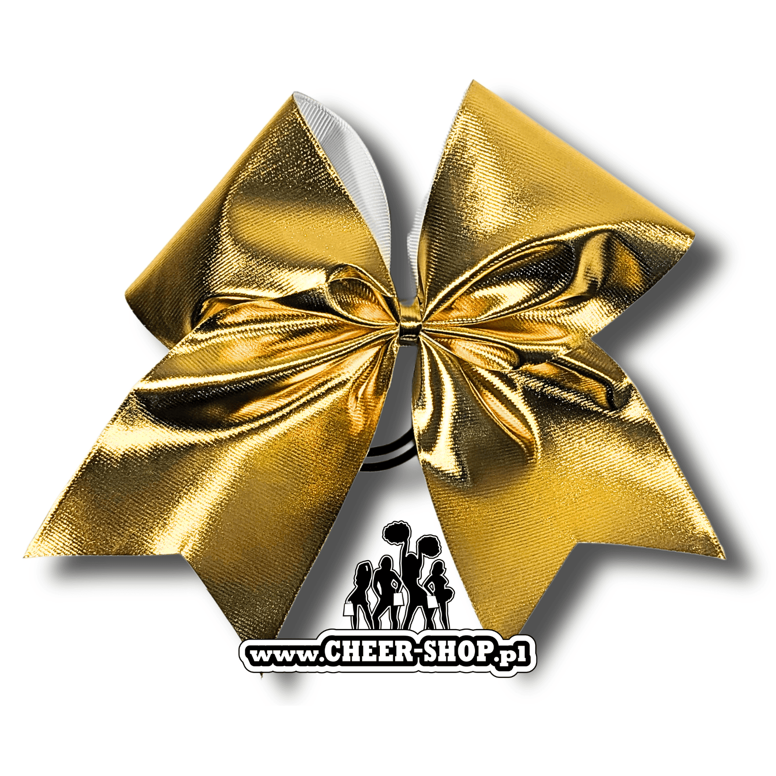 kokarda metaliczna złota, metallic cheer bow, metallic bows