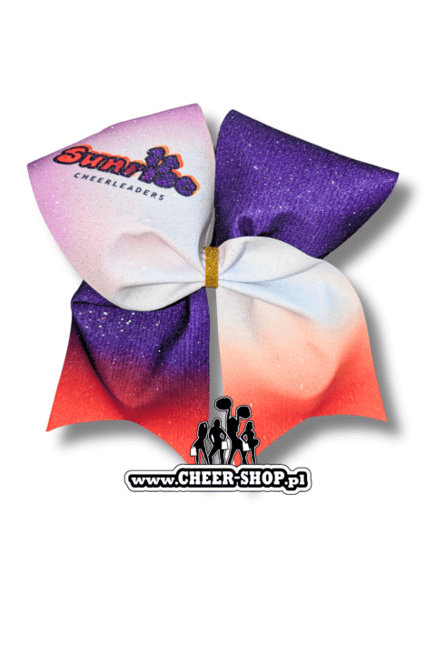profesjonalna cheer kokarda, sunrise cheerleaders, cheer bow, personalizowana kokarda